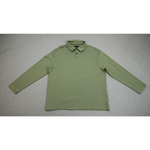 Banana Republic Polo Shirt Mens XL Green 100% Cotton Long Sleeve